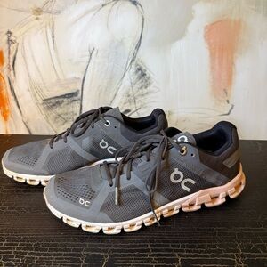 On Running Women's Black, White and Gold pink Athletic Shoes 8.5